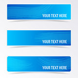 Blue vector banners with brush strokes