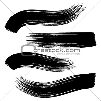 Vector black brush strokes