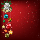 Abstract background with Christmas bells and decorations