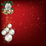 Abstract background with Christmas bells and white decorations