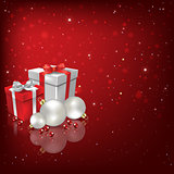 Abstract background with Christmas decorations and gifts