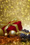 Gold Christmas gift background