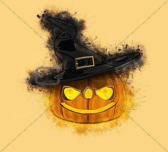 Grunge Halloween pumpkin background