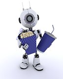 Robot with popcorn and soda