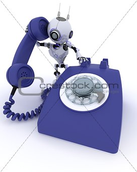 Robot with telephone
