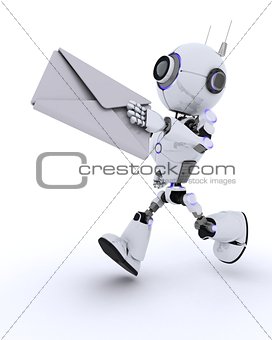 Robot delivering a letter