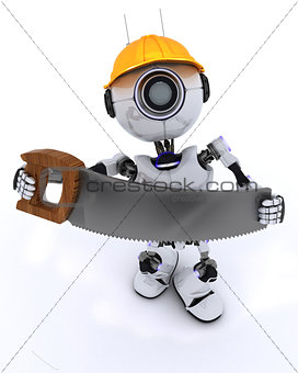 Robot builder with a saw