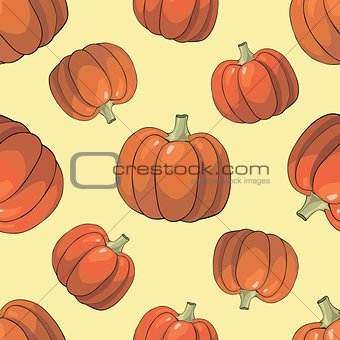 Pumpkin Background seamless pattern