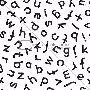 Hand Drawn Lowercase Letters Seamless Pattern