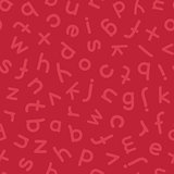 Hand Drawn Lowercase Letters Seamless Pattern Red