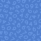 Hand Drawn Numbers Seamless Pattern Blue