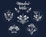 Set of six additional decorative elements for Meadow Herbs collection