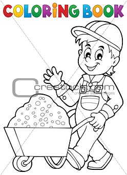 Coloring book construction worker 1