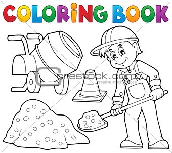 Coloring book construction worker 2