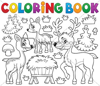 Coloring book deer theme 1