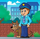 Policeman with guard dog image 2