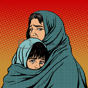Refugee mother and child migration poverty