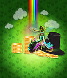 St Patricks day design with fairy