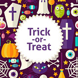 Flat Vector Pattern Halloween Trick or Treat Background