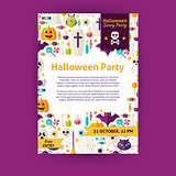 Halloween Party Holiday Vector Invitation Template Flyer