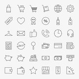 Line Online Shopping and Commerce Icons Big Set
