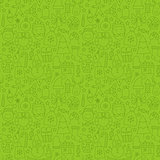 Thin Line Happy New Year Seamless Green Pattern