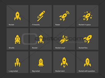 Space ship and Rocket icons.