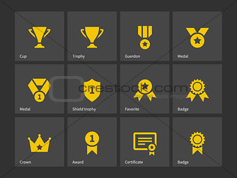 Trophy and awards icons.