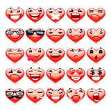 Valentine Heart Emoticons Collection