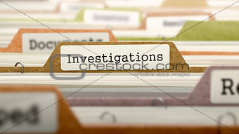 Investigations Concept on File Label.