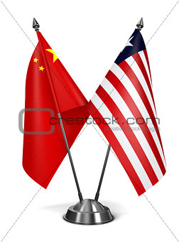 China and Liberia - Miniature Flags.