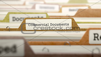 Commercial Documents Concept. Folders in Catalog.