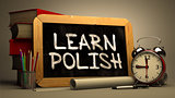 Learn Polish - Chalkboard with Hand Drawn Text.