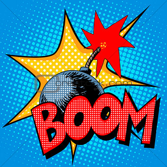 Boom bomb blast comic style