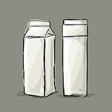 Cardboard milk package, sketch for your design
