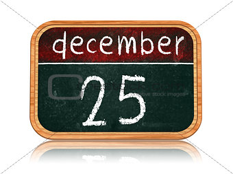 december 25 on blackboard banner