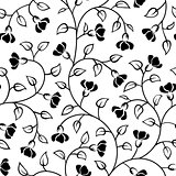 abstract flowers leaf seamless pattern