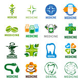 large set of vector logos for medicine