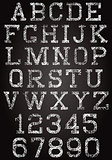retro font and set of digits