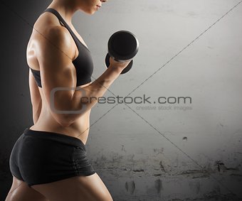Athletic muscular woman