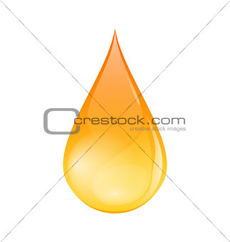Single of Oil Drop Isolated on White Background