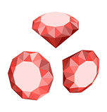 Flat Icon of Set Diamond, Three-dimensional Design