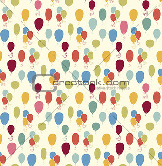 Seamless vector pattern with colorful baloons. 
