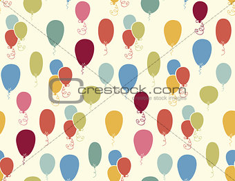 Seamless vector pattern with colorful baloons. 