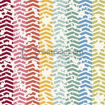 Abstract Retro Geometric seamless pattern with triangles. Vector Illustration