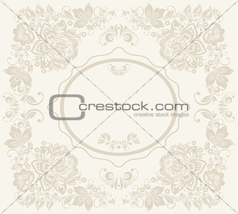 Vector background of floral pattern with traditional russian flower ornament.