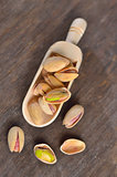 spoon of raw pistachio nuts