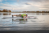 fitness on stand up paddleboard