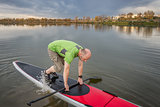 fitness on stand up paddleboard