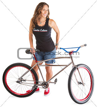 Cute Adult with Mountain Bike